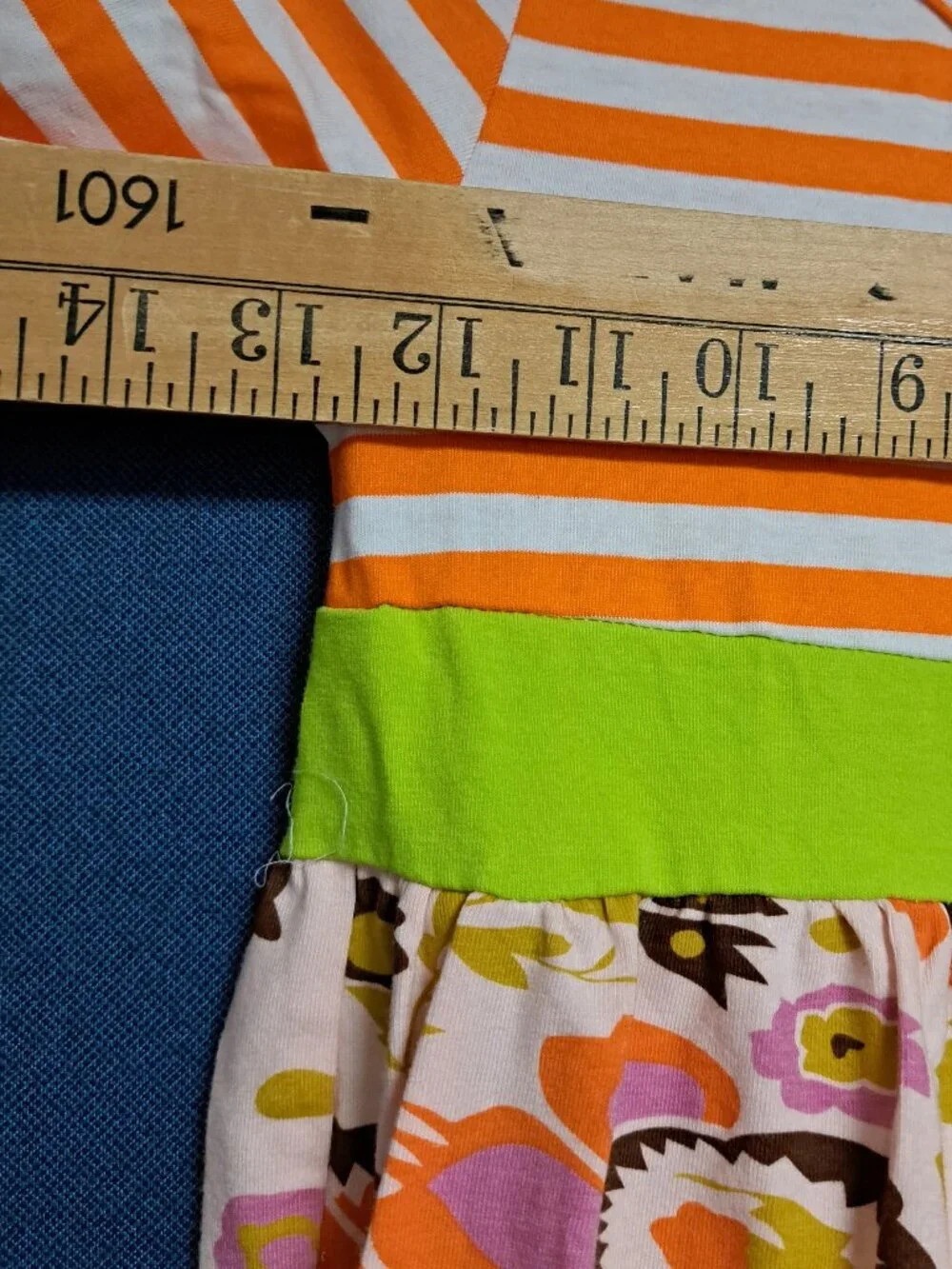 CUTE FALL HALLOWEEN STRIPED PRINT GIRLS TUNIC TOP SIZE 120 5/6 W RUFFLES SOFT